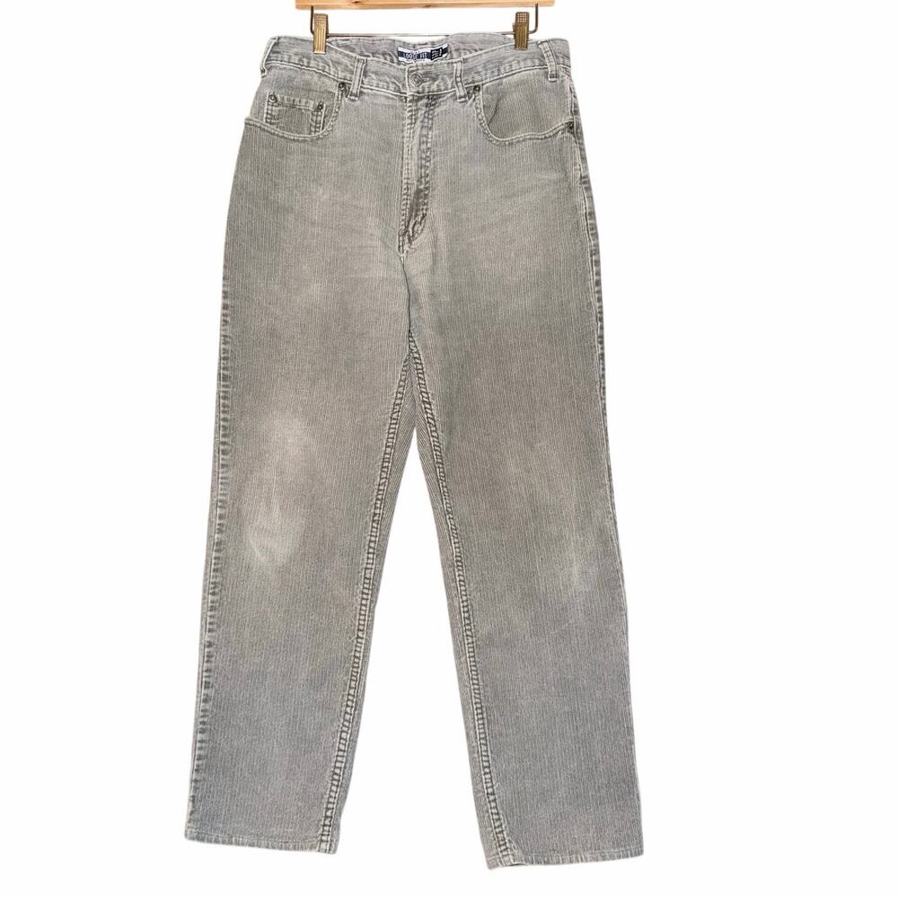 Vintage Y2K men’s GAP corduroy tan grey pants jeans 100% cotton 33X32 grunge